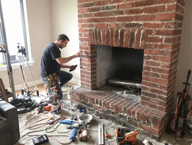 Rancho Cucamonga Chimney Sweep specialist finalizing chimney liner service in Rancho Cucamonga, CA