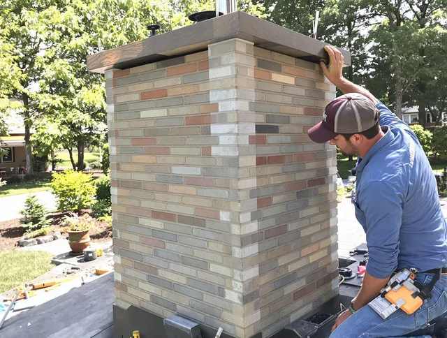 Rancho Cucamonga Chimney Sweep completing a modern chimney remodel in Rancho Cucamonga, CA