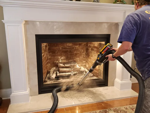 Fireplace cleaning performed by Rancho Cucamonga Chimney Sweep in Rancho Cucamonga, CA